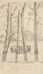 Ludovic RODO - PISSARRO  (Paris 1878 - 1952)-Personnage sur une place-img1