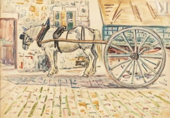 Henri  Liénard de SAINT-DELIS (Marconne 1878- Honfleur 1949)-La charrette-img1