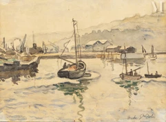 Henri  Liénard de SAINT-DELIS (Marconne 1878- Honfleur 1949)-Port-img1