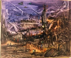 Pierre CHALOU (1942 - 2003)-Paysage fantastique, 1983/ Culture du Gnoufgnouf 1980-img1