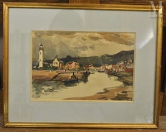 Fernand HERBO  (Orchies 1905 - Honfleur 1995)-Bord de rivière-img1