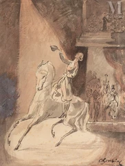 Serge CHOUBINE (Saint-Pétersbourg 1900- Paris 1931)-Scène de cirque-img1