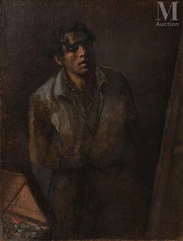 Ary ARCADIE LOCHAKOW (1892 Argeiev (Bessarabie)- Paris 1941)-Autoportrait à la palette-img1