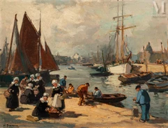 Henri BARNOIN (Paris 1882-Clichy 1940)-Le Port de Concarneau-img1