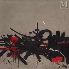 Georges MATHIEU (né en 1921)-La Mort anthropophagique de l'Evêque Sardinha, 1959-img1