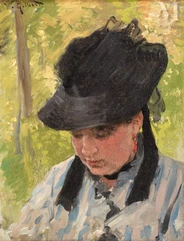 Victor GILBERT (Paris 1847 - 1933)-Elégante au chapeau-img1