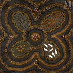 Sabrina Brown Nampitjinpa (c. 1938 - ) et Dick Brown Tjapaltjarri (c. 1950 - )-Bush Tucker, c. 1992-img1