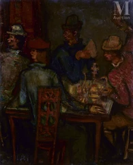 Stanislas ELESZKIEWICZ (Czutowie k.Poltawy 1900-Paris 1963)-La partie de cartes-img1