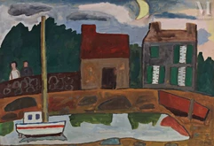 Simon SEGAL (Bielostock 1898- Arcachon 1969)-Maisons au clair de lune-img1