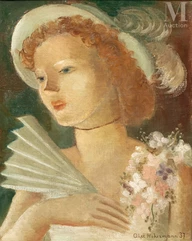 Alice HOHERMANN (Varsovie 1902 - déportée à Auschwitz en 1943)-Jeune élégante à l'éventail-img1