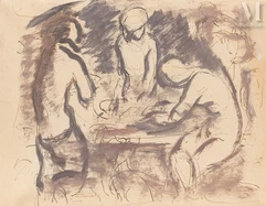 Léopold GOTTLIEB (Drohobytch 1883 - Jérusalem 1934)-Trois femmes-img1