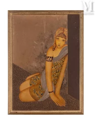 Jean DUNAND (1877 - 1942)-"Jeune Fille Assise"-img1
