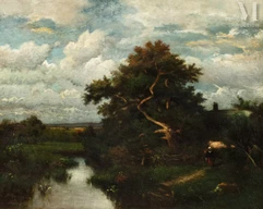 Jules DUPRE (Nantes 1811 - L'Isle Adam 1889)-Paysage nuageux-img1