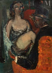 Jakob KIKOÏNE dit Jacques YANKEL (Paris 1920 – Aubenas 2020)-Scène de cabaret-img1