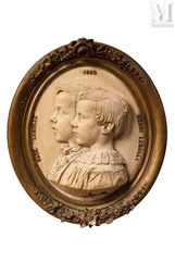 LEROLLE (Paris 1848 - 1929)-Portrait de Paul et Henri Lerolle enfants-img1
