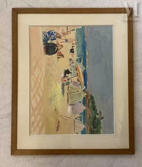 André PLANSON La Ferté sous Jouarre 1898-1981)-Dinard, Femmes sur la plage-img1