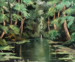 Paul Emile PISSARRO (Eragny 1884 - Clecy 1972)-Rivière en sous bois-img1