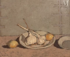 BENN,  Bencion Rabinowicz dit (Bialystock 1905 - Paris 1989)-Nature morte à l'ail et aux citrons, 1939-img1