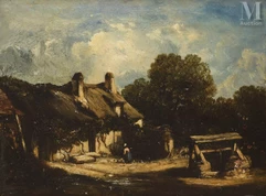 Victor DUPRE (Roanne 1884 - Vernay 1938)-Ferme près d'un bois-img1