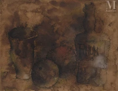 Léon Arthur TUTUNDJIAN (Amasya 1905 - Paris 1968)-Composition à la bouteille de Rhum-img1