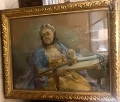 Madeleine LEMAIRE  (Les Arcs 1845 - Paris 1928)-Le Métier à broder-img1