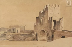 Jean-Jacques de BOISSIEU (Lyon 1736 - 1810)-Vue du pont Nomentano-img1