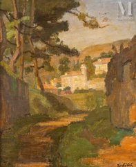 Ossip LUBITCH (Grodno 1896-Paris 1990)-Paysage de Vence-img1
