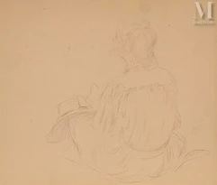 Henri LEROLLE (Paris 1848 - 1929)-Femme assise de dos-img1