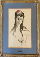 André DIGNIMONT  (Paris 1891 - 1965)-Portrait de femme aux fleurs-img1