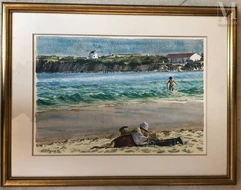 Alain AZEMAR (1953-1999)-Baignade au Portugal-img1