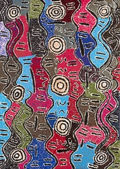 Mickey Singleton Jampijinpa (c. 1950-)-Ngapa Jukurrpa (Water dreaming) - Mikanji-img1