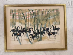 André BRASILIER (Né en 1929)-Cavaliers-img1