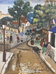 Lucien GENIN (Rouen 1894 - Paris 1953)-Devant la buvette-img1