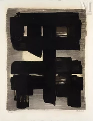 Pierre SOULAGES (né en 1919)-Lithographie n°1, 1957-img1