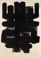 Pierre SOULAGES (né en 1919)-Lithographie n°3, 1957-img1