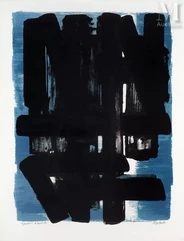 Pierre SOULAGES (né en 1919)-Lithographie n°5, 1957-img1