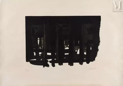 Pierre SOULAGES (né en 1919)-Lithographie n°16, 1964-img1