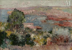 Eugène DESHAYES (Paris 1828 - 1890)-Paysage méditérannéen-img1