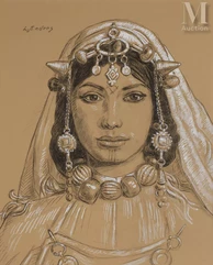 Louis ENDRES (1896 - 1986)-Portrait de femme aux bijoux-img1