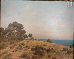 Joseph GARIBALDI (Marseille 1863 - 1941)-Promenade en bord de mer-img1