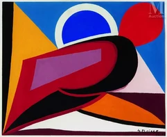 Geneviève CLAISSE (né en 1935)-Composition géométrique, 1958-img1