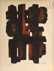Pierre SOULAGES (né en 1919)-Eau-forte IX, 1957-img1