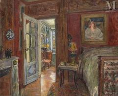 Albert GRENIER (Neuilly-sur-Seine 1858 - Paris 1925)-La chambre d'Albert avec le portrait de Lili-img1