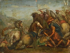 Ecole ITALIENNE du XVIIème siècle, suiveur du Cavalier d’ARPIN-Scène de bataille-img1