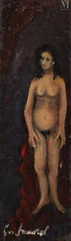 Boris FRENKEL (Kalisz 1895 - Paris 1984)-Eve au drapé rouge-img1