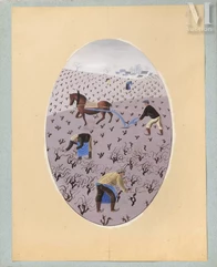Jean HUGO (Paris 1894 - 1984)-La taille et le labour des vignes-img1