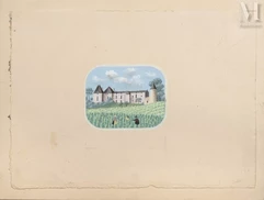 Jean HUGO (Paris 1894 - 1984)-Château au milieu des vignes-img1
