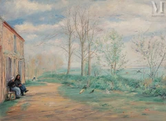 Jacob BALGLEY (1891 Brest-Litovsk – 1934 Paris)-Scène de vie à la campagne-img1