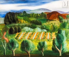 Moise KISLING (Cracovie 1891- Sanary sur mer 1953)-Paysage de Provence, 1918-img1