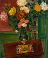 Adolphe FEDER (Odessa 1886-Auschwitz 1943)-Bouquet de dahlias dans un intérieur-img1